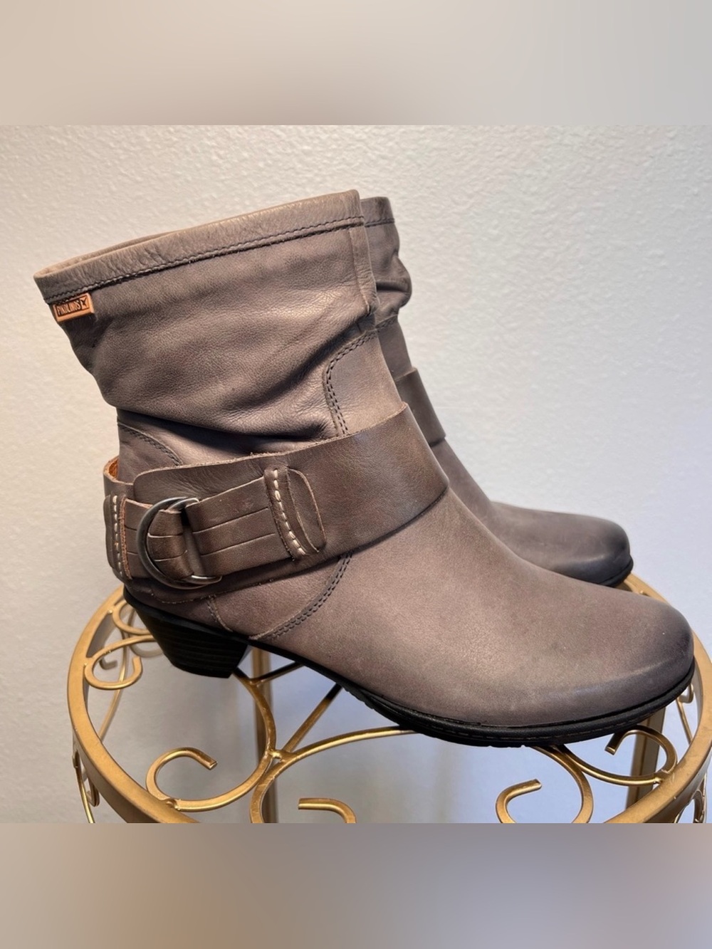 Pikolinos NWOB Moto Gray Distressed Booties Size 6.5-7